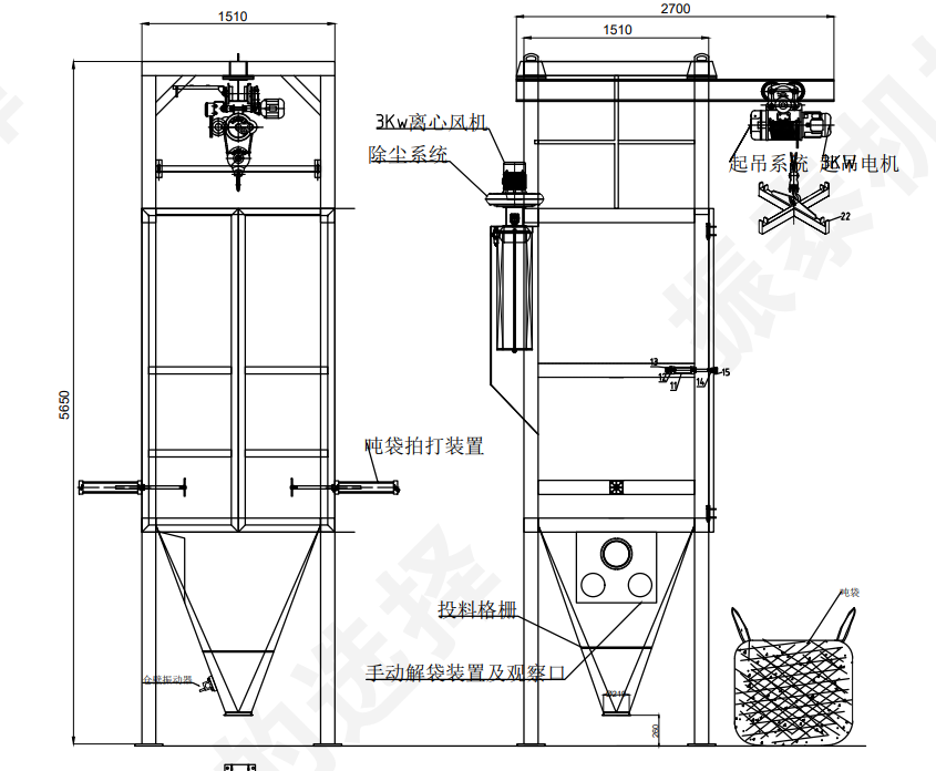 硫酸鎳噸包投料站圖紙 硫酸鎳噸包投料站圖紙